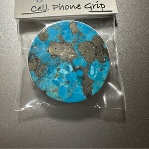 Beautiful Genuine KingmanTurquoise cell phone grip!  Such a great gift idea!